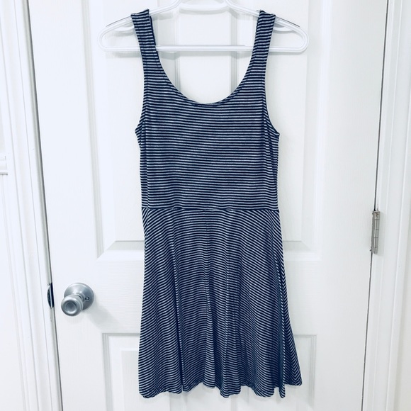 Gray and white Striped Sundress - Picture 1 of 3